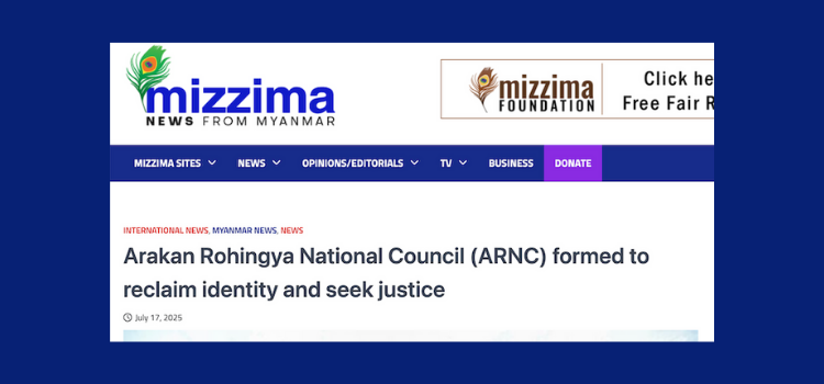 Arakan Rohingya National Council (ARNC) formed to reclaim identity and seek justice